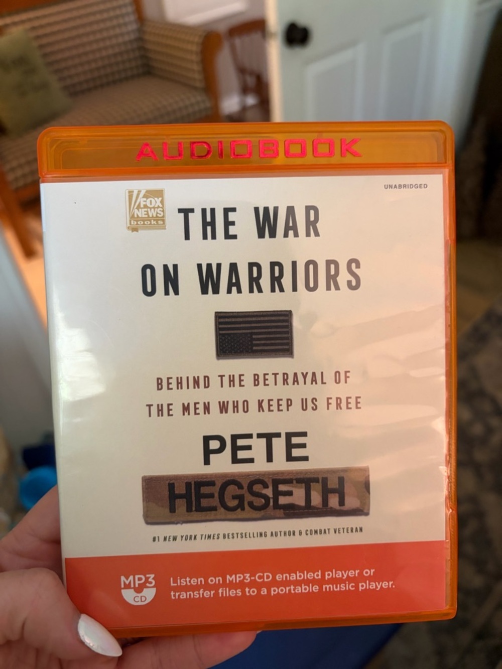 The War on Warriors by Pete Hegseth - Orange Audiobook Case